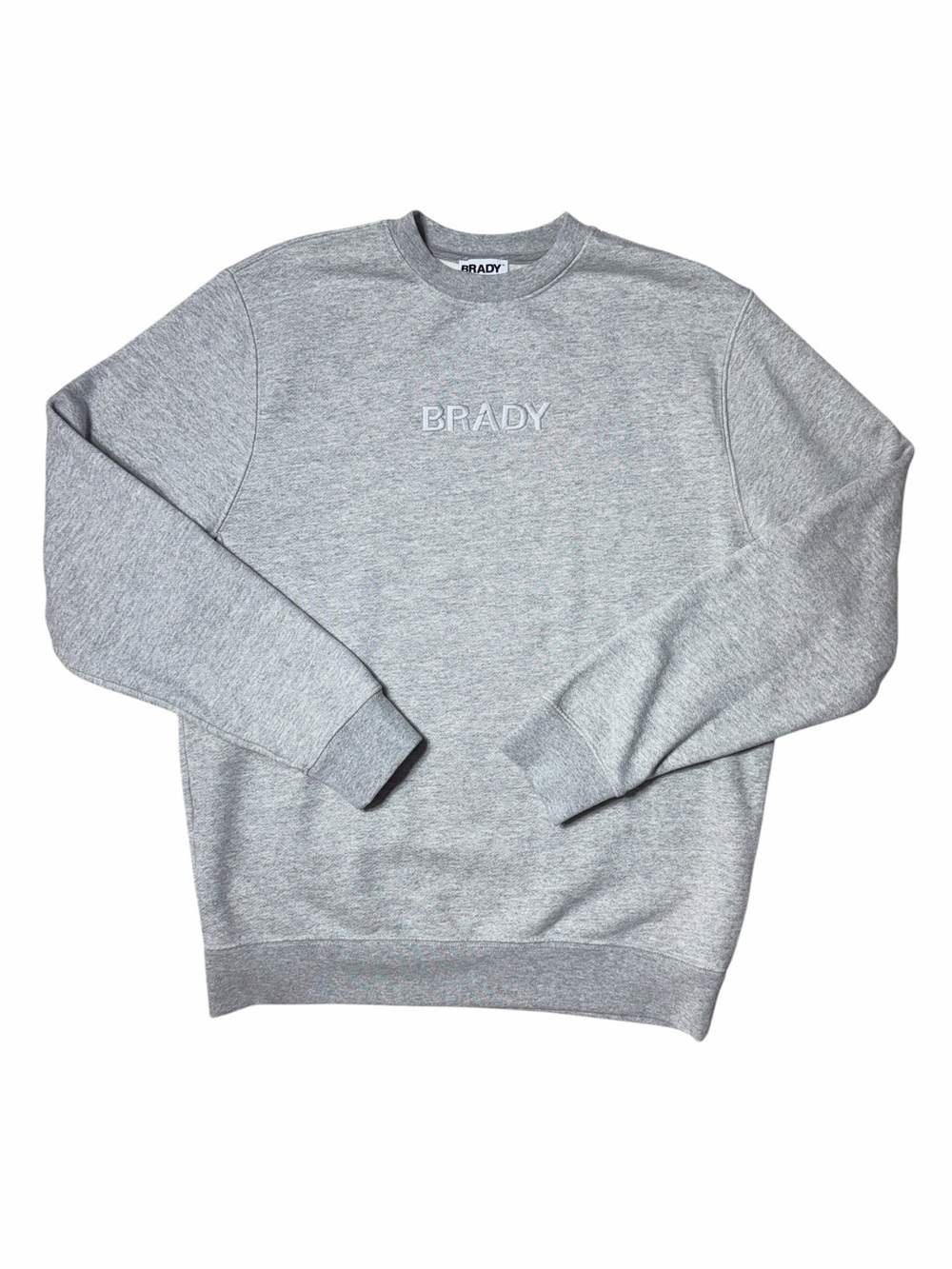 Brady Grey Long Sleeve Relaxed Fit Crewneck Sweater Medium